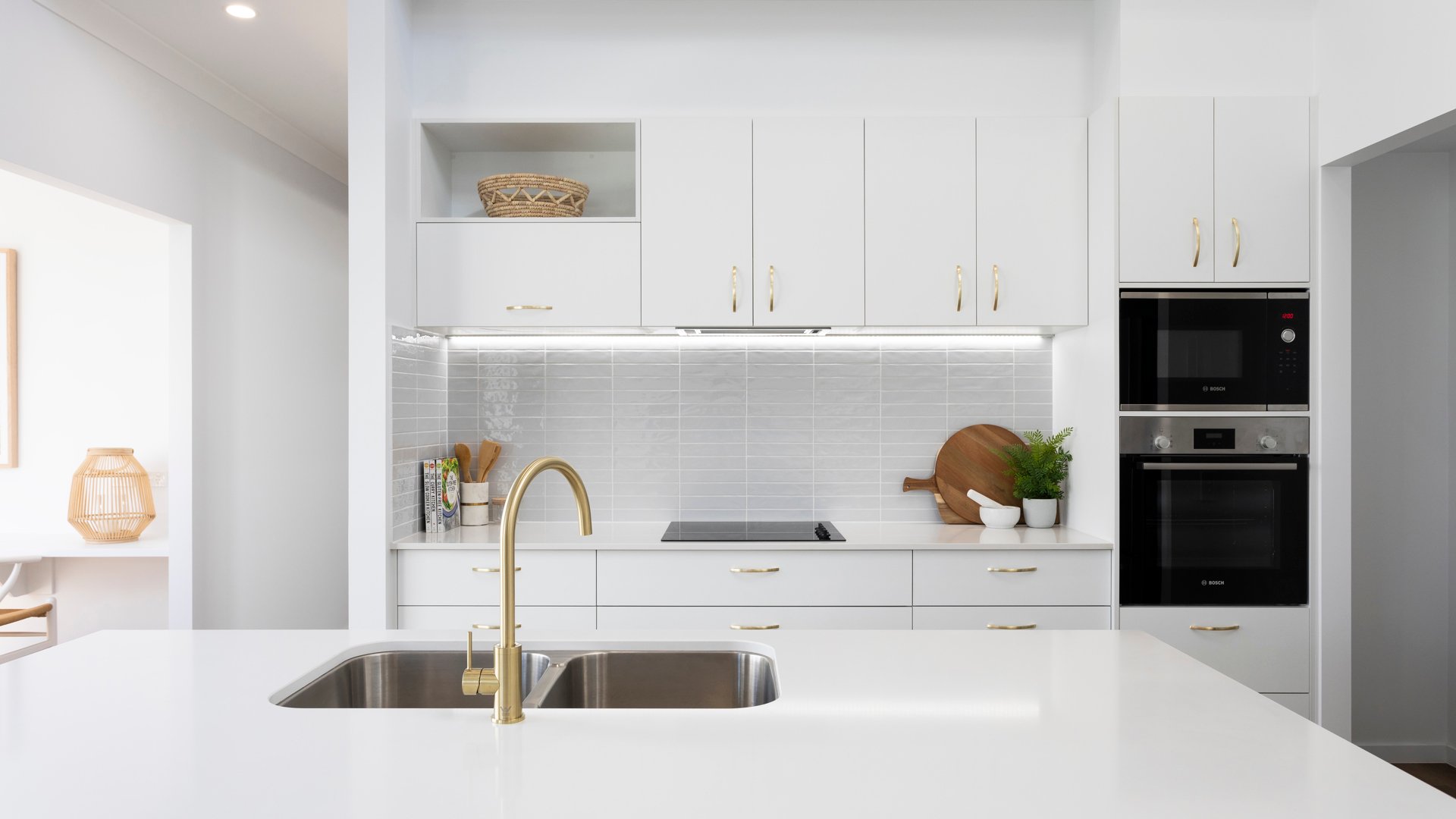 Beautiful modern interior kitchen display at a Stockland Halcyon community