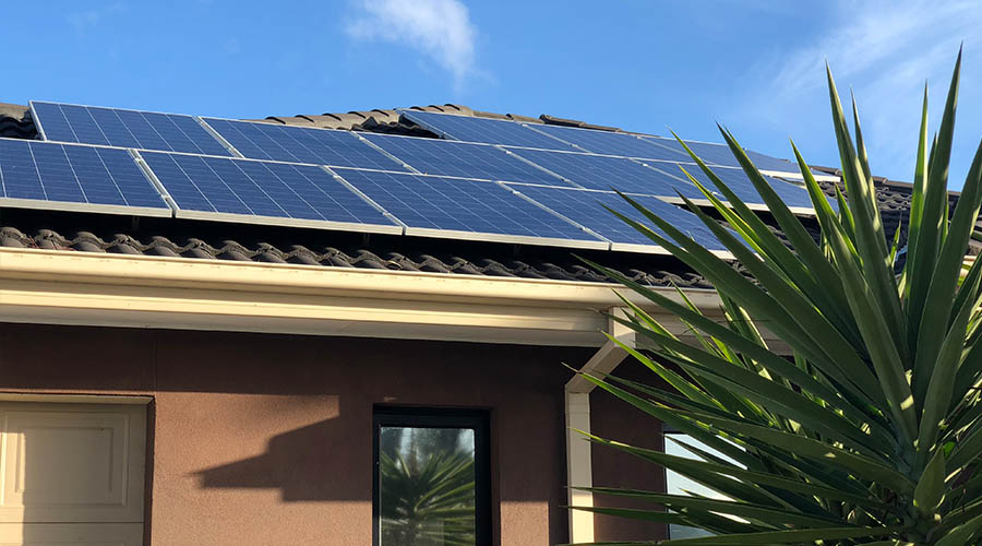  Solar panels on a home