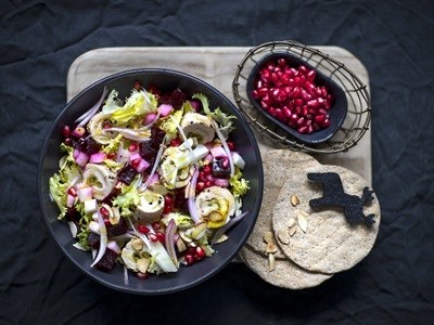 Mixed salad with beetroot turnip...