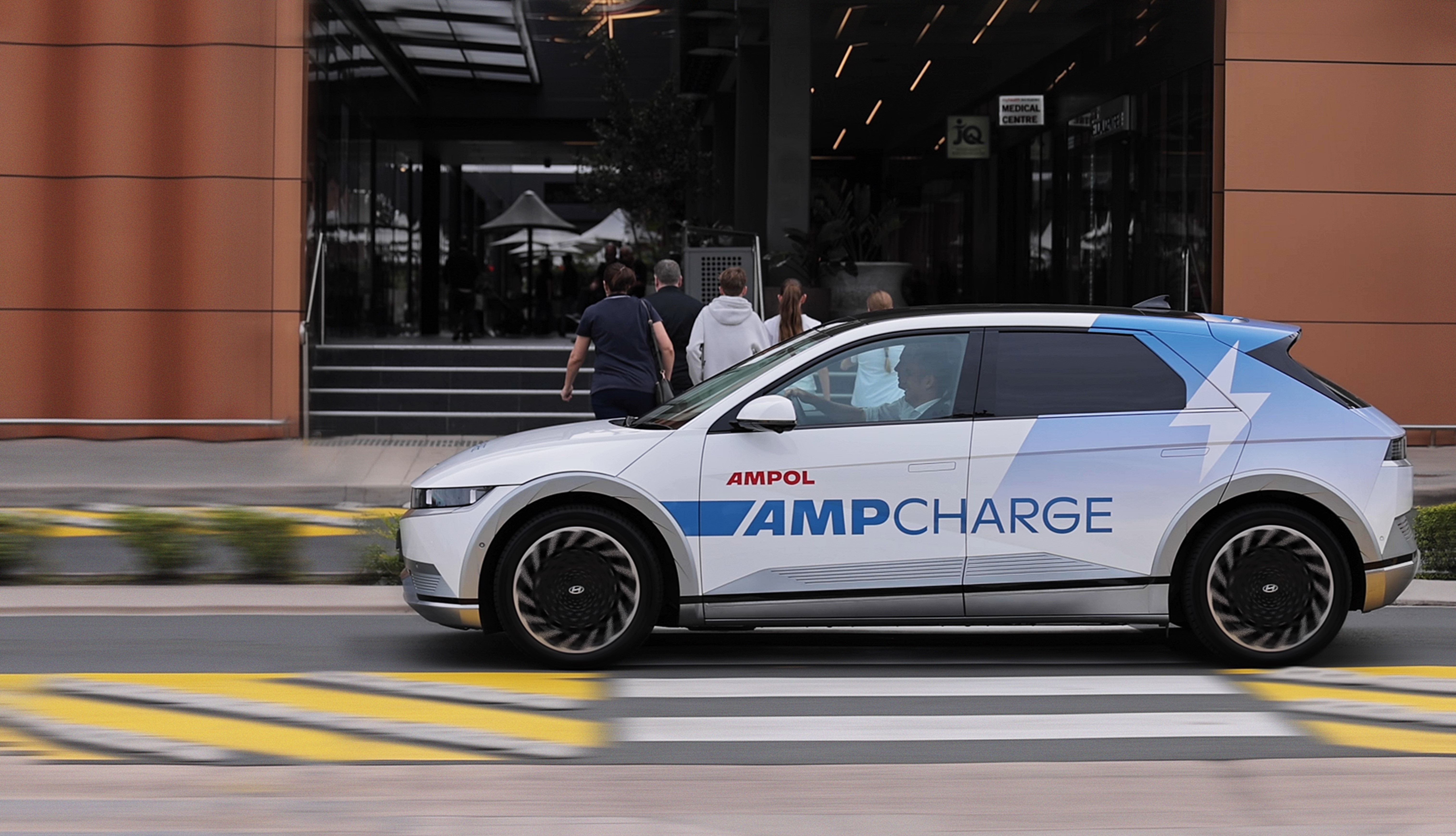 Ampol charge vehicle parked at the front of Stockland Wetherill Park