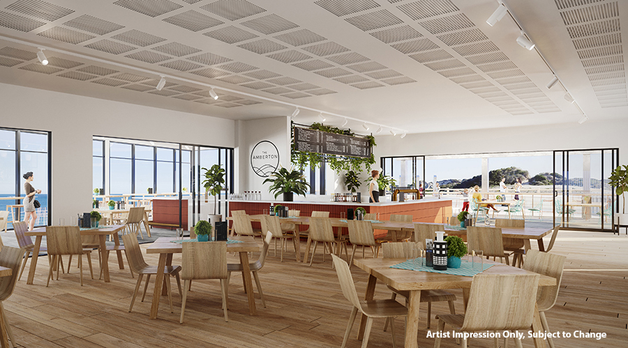 The Amberton bar area will have a cool, relaxed atmosphere and will enjoy magnificent ocean views both up and down the coast.
