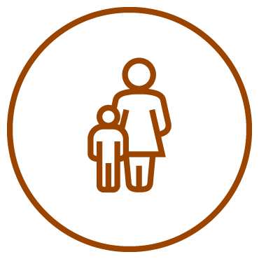 Mother and child orange Icon