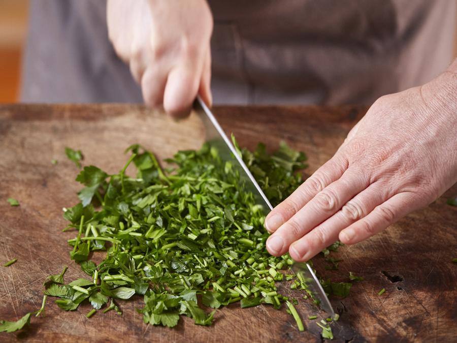 Chopping vegetables