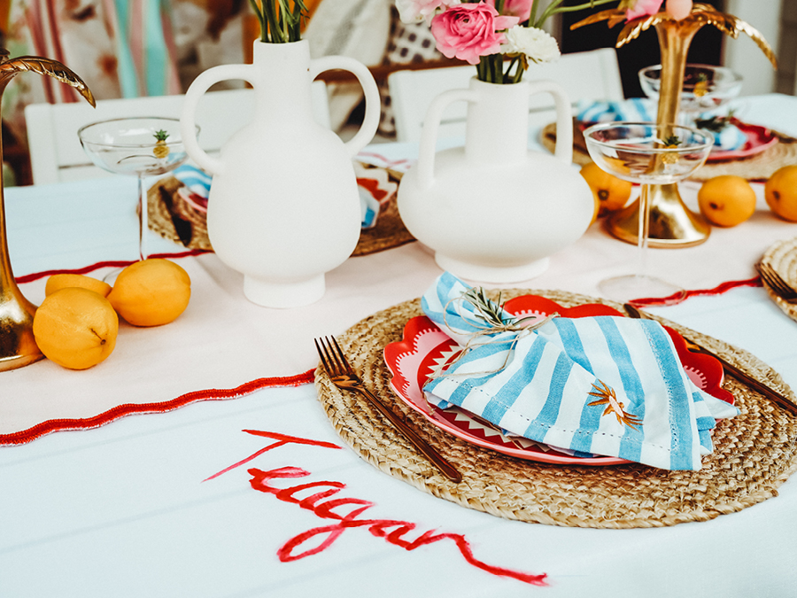 Table styled with dinnerware 