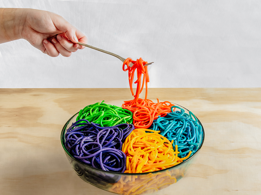 Rainbow pasta for kids - final