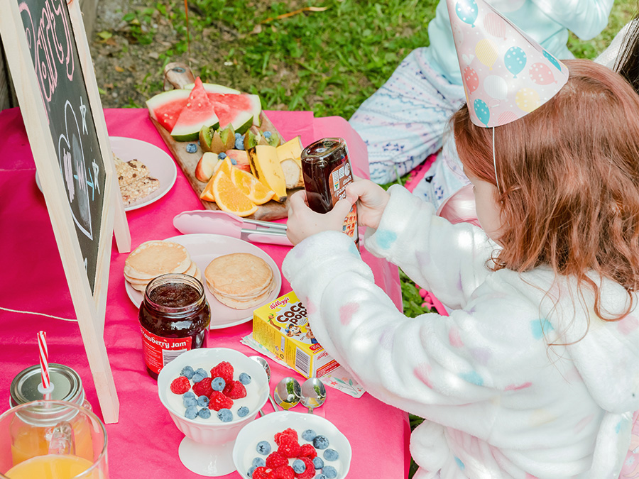 Young Girl eating breakfast