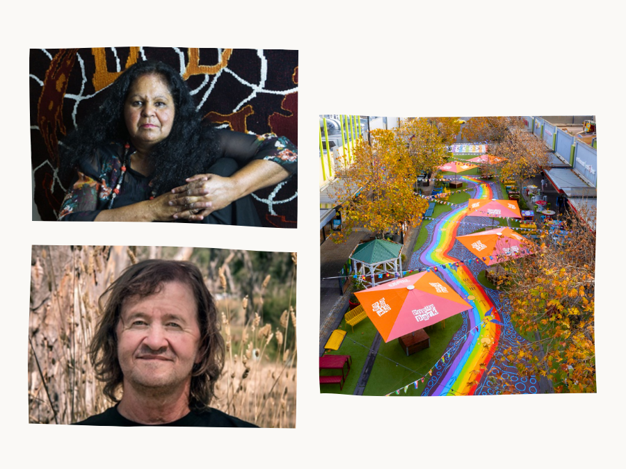 Image of Fiona Clarke, Kenneth McKean and the Mural