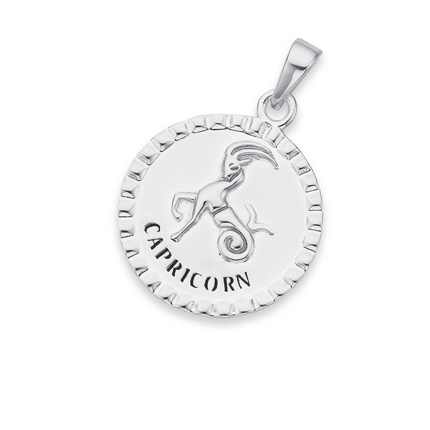 capricorn silver pendant