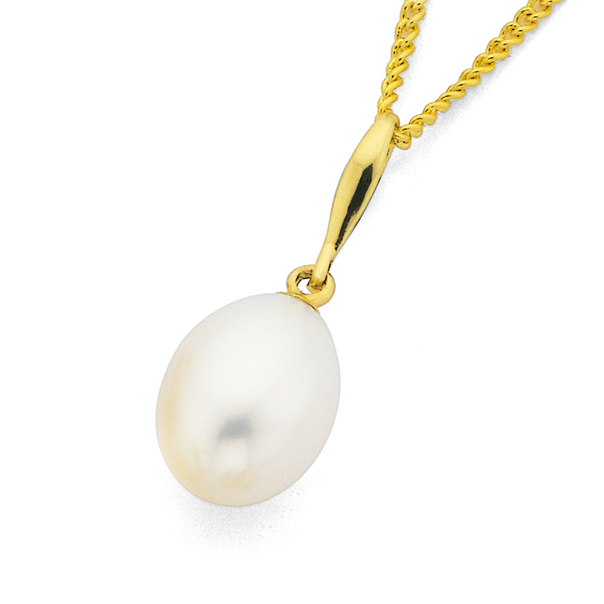 9ct gold pearl pendant