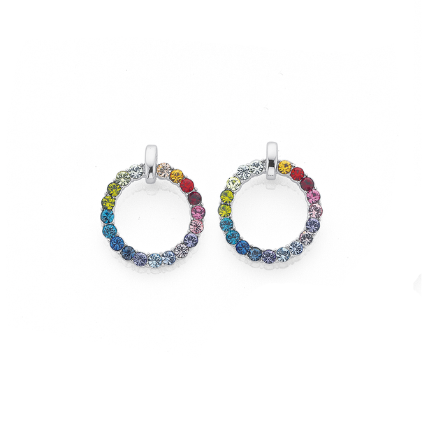 rainbow circle earrings