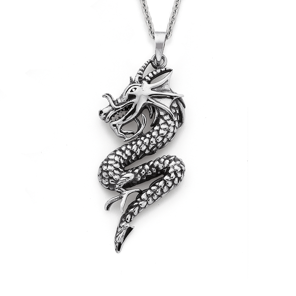 dragon sterling silver necklace