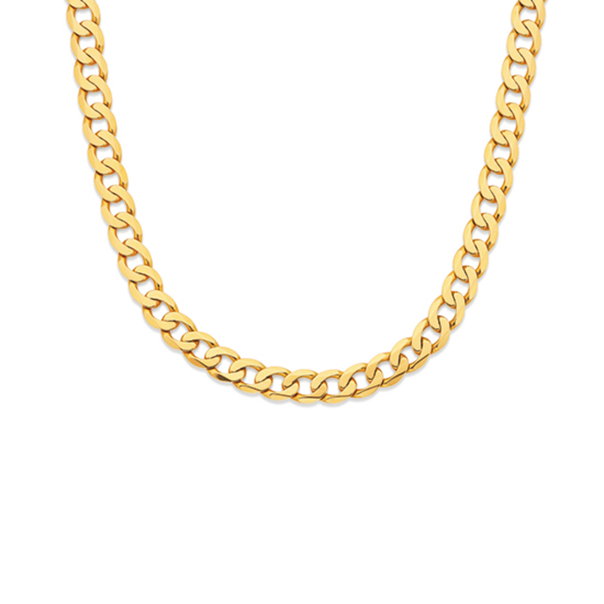 9ct gold 55cm solid curb chain