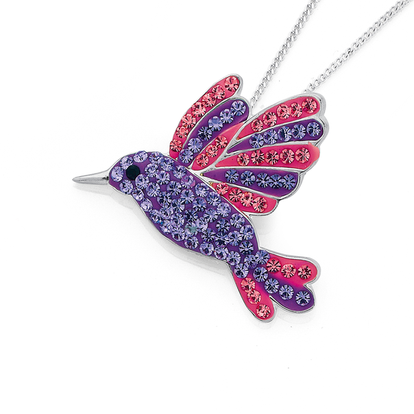 swarovski crystal hummingbird necklace