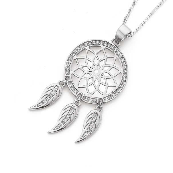 silver dreamcatcher pendant