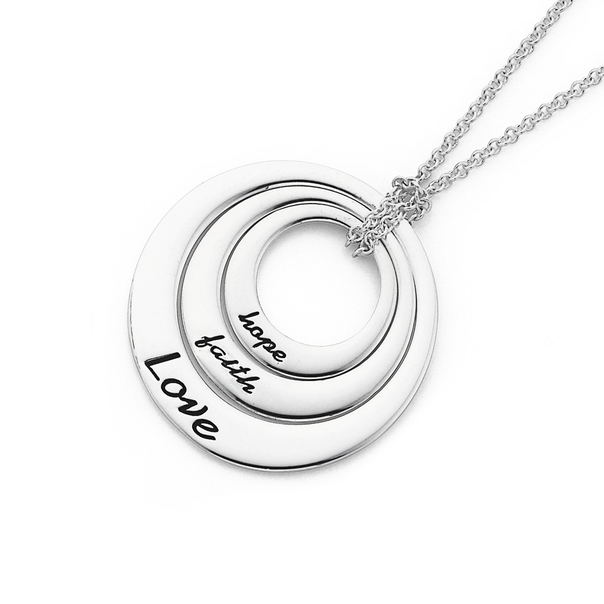 faith love hope necklace silver