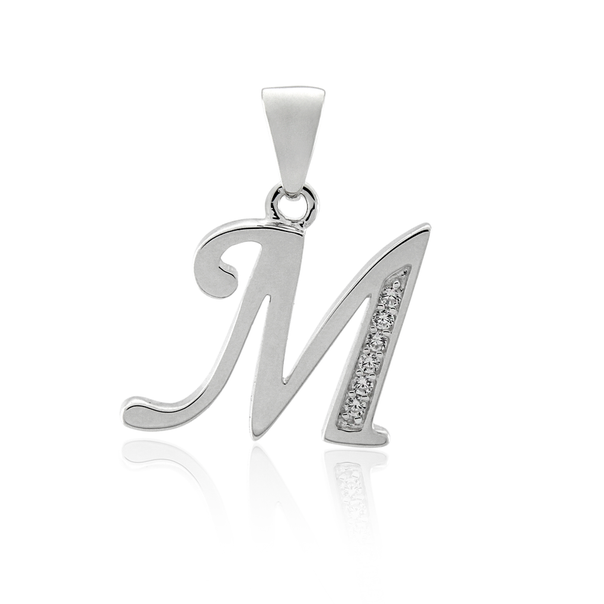 m pendant silver