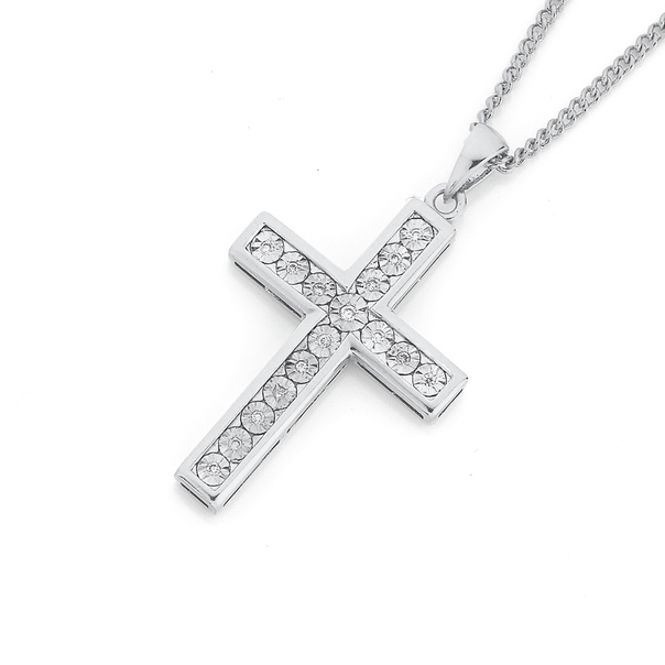 white gold christening cross