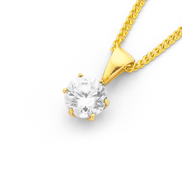 solitaire necklace cubic zirconia